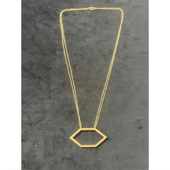 Jewelry - Vintage Gold Geometric-shaped Pendant 16" Necklace